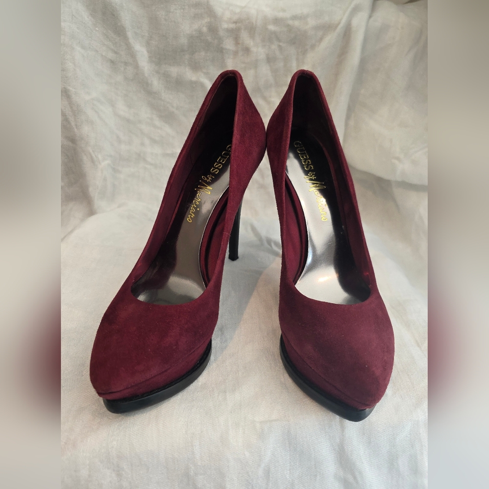 GUESS Women's Burgundy Heels.